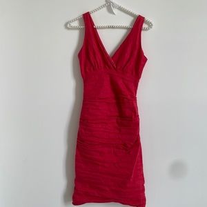 Nicole Miller Artelier Coral fitted dress